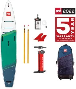 Red Paddle Co. Red Paddle Co 12’8 Voyager MSL Inflatable SUP White-Green-Dark Blue -Équipement De Surf red paddle co 12 6 voyager msl inflatable sup white green dark blue 4 1