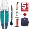 Red Paddle Co. Red Paddle Co 9'6 Compact MSL Inflatable SUP White-Teal-Dark Blue -Équipement De Surf red paddle co 9 6 compact msl inflatable sup white teal dark blue 0 1