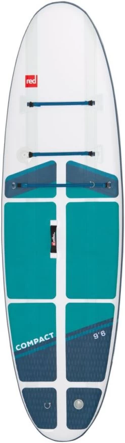Red Paddle Co. Red Paddle Co 9'6 Compact MSL Inflatable SUP White-Teal-Dark Blue -Équipement De Surf red paddle co 9 6 compact msl inflatable sup white teal dark blue 2